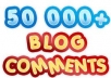 build large 50K blog comments with full report and pinging 