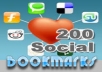 create 200 Social Bookmarking backlinks 